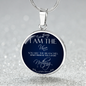 I Am The Vine Blue John 15:5 Circle Necklace Stainless Steel or 18k Gold 18-22"-Express Your Love Gifts