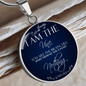 I Am The Vine Blue John 15:5 Circle Necklace Stainless Steel or 18k Gold 18-22"-Express Your Love Gifts