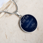 I Am The Vine Blue John 15:5 Circle Necklace Stainless Steel or 18k Gold 18-22"-Express Your Love Gifts