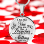 I Am The Vine Clear John 15:5 Circle Necklace Stainless Steel or 18k Gold 18-22"-Express Your Love Gifts