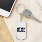 I Back The Blue Keychain Stainless Steel or 18k Gold Dog Tag Keyring-Express Your Love Gifts