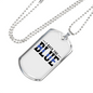 I Back The Blue Necklace Stainless Steel or 18k Gold Dog Tag 24"-Express Your Love Gifts
