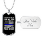 I Backed The Blue For My Son Necklace Stainless Steel or 18k Gold Dog Tag 24"-Express Your Love Gifts