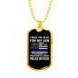 I Backed The Blue For My Son Necklace Stainless Steel or 18k Gold Dog Tag 24"-Express Your Love Gifts