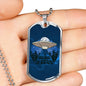 I Believe In UFO'S Necklace Stainless Steel or 18k Gold Dog Tag 24" Chain-Express Your Love Gifts
