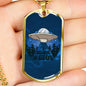 I Believe In UFO'S Necklace Stainless Steel or 18k Gold Dog Tag 24" Chain-Express Your Love Gifts