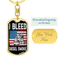 I Bleed Diesel Smoke Swivel Keychain Dog Tag Stainless Steel or 18k Goldi-Express Your Love Gifts