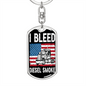 I Bleed Diesel Smoke Swivel Keychain Dog Tag Stainless Steel or 18k Goldi-Express Your Love Gifts