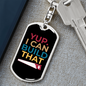 I Can Build That Swivel Keychain Woodworker Dog Tag Stainless Steel or 18k Gold-Express Your Love Gifts