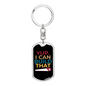 I Can Build That Swivel Keychain Woodworker Dog Tag Stainless Steel or 18k Gold-Express Your Love Gifts