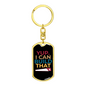 I Can Build That Swivel Keychain Woodworker Dog Tag Stainless Steel or 18k Gold-Express Your Love Gifts