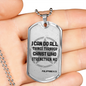 I Can Do All Things Christian Necklace Stainless Steel or 18k Gold Dog Tag 24" Chain-Express Your Love Gifts
