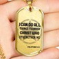 I Can Do All Things Christian Necklace Stainless Steel or 18k Gold Dog Tag 24" Chain-Express Your Love Gifts
