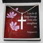 I Can Do All Things Philippians 4:13 Cross Necklace Message Card W Ball Chain Pendant-Express Your Love Gifts