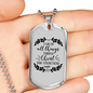 I Can Do All Things Philippians 4:13 Necklace Stainless Steel or 18k Gold Dog Tag 24" Chain-Express Your Love Gifts