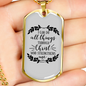 I Can Do All Things Philippians 4:13 Necklace Stainless Steel or 18k Gold Dog Tag 24" Chain-Express Your Love Gifts