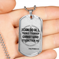 I Can Do All Things Star Philippians 4:13 Necklace Stainless Steel or 18k Gold Dog Tag 24" Chain-Express Your Love Gifts