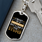 I Can'T Fix Stupid Swivel Keychain Woodworker Dog Tag Stainless Steel or 18k Gold-Express Your Love Gifts