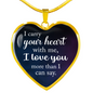 I Carry Your Heart Necklace Stainless Steel or 18k Gold Heart 18-22"-Express Your Love Gifts
