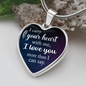 I Carry Your Heart Necklace Stainless Steel or 18k Gold Heart 18-22"-Express Your Love Gifts