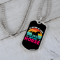 I'd Rather Be Home With My Horse Horse Necklace Stainless Steel or 18k Gold Dog Tag 24" Chain-Express Your Love Gifts