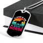I'd Rather Be Home With My Horse Horse Necklace Stainless Steel or 18k Gold Dog Tag 24" Chain-Express Your Love Gifts