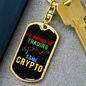 I'd Rather Be Trading Some Crypto Crypto Keychain Stainless Steel or 18k Gold Dog Tag Keyring-Express Your Love Gifts