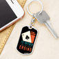 I'd Rather Beat The Casino Gambler Keychain Stainless Steel or 18k Gold Dog Tag Keyring-Express Your Love Gifts