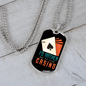 I'd Rather Beat The Casino Gambler Necklace Stainless Steel or 18k Gold Dog Tag 24" Chain-Express Your Love Gifts