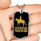 I'd Rather Ride on a Mustang Than in One Horse Necklace Stainless Steel or 18k Gold Dog Tag 24" Chain-Express Your Love Gifts