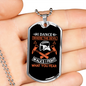 I Dance I Fight Firefighter Gift Stainless Steel or 18k Gold Dog Tag 24" Chain-Express Your Love Gifts