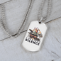 I Destroy Silence Drummer Necklace Stainless Steel or 18k Gold Dog Tag 24" Chain-Express Your Love Gifts