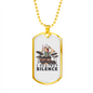 I Destroy Silence Drummer Necklace Stainless Steel or 18k Gold Dog Tag 24" Chain-Express Your Love Gifts