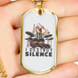 I Destroy Silence Drummer Necklace Stainless Steel or 18k Gold Dog Tag 24" Chain-Express Your Love Gifts