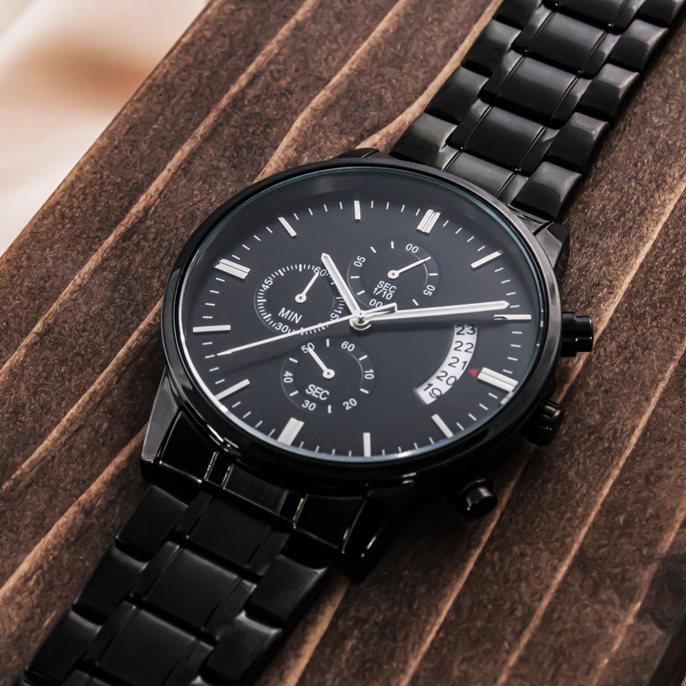 I Do Engraved Wrist Men's Watch Multifunction Waterproof Scratch Resistant Analog Chronograph Stainless Steel Men'S Watch W Copper Dial-Express Your Love Gifts