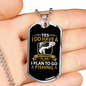 I Do Have A Plan Fishing Necklace Stainless Steel or 18k Gold Dog Tag 24" Chain-Express Your Love Gifts