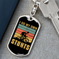 I Do My Own Stunts Cycling Keychain Stainless Steel or 18k Gold Dog Tag Keyring-Express Your Love Gifts