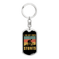 I Do My Own Stunts Cycling Keychain Stainless Steel or 18k Gold Dog Tag Keyring-Express Your Love Gifts