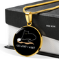 I Do What Cat Circle Necklace Stainless Steel or 18k Gold 18-22"-Express Your Love Gifts