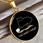 I Do What Cat Circle Necklace Stainless Steel or 18k Gold 18-22"-Express Your Love Gifts