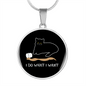 I Do What Cat Circle Necklace Stainless Steel or 18k Gold 18-22"-Express Your Love Gifts