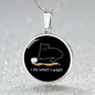 I Do What Cat Circle Necklace Stainless Steel or 18k Gold 18-22"-Express Your Love Gifts