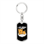 I Do What I Want Yellow Cat Keychain Stainless Steel or 18k Gold Dog Tag Keyring-Express Your Love Gifts