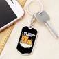 I Do What I Want Yellow Cat Keychain Stainless Steel or 18k Gold Dog Tag Keyring-Express Your Love Gifts