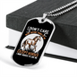 I Don't CAre Except Horses Horse Necklace Stainless Steel or 18k Gold Dog Tag 24" Chain-Express Your Love Gifts