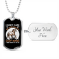 I Don't CAre Except Horses Horse Necklace Stainless Steel or 18k Gold Dog Tag 24" Chain-Express Your Love Gifts