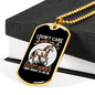 I Don't CAre Except Horses Horse Necklace Stainless Steel or 18k Gold Dog Tag 24" Chain-Express Your Love Gifts