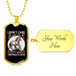 I Don't CAre Except Horses Horse Necklace Stainless Steel or 18k Gold Dog Tag 24" Chain-Express Your Love Gifts