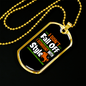 I Don't Fall Off Horse Necklace Stainless Steel or 18k Gold Dog Tag 24" Chain-Express Your Love Gifts