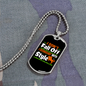 I Don't Fall Off Horse Necklace Stainless Steel or 18k Gold Dog Tag 24" Chain-Express Your Love Gifts